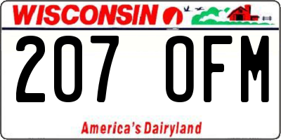 WI license plate 207OFM