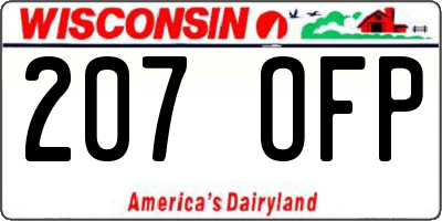 WI license plate 207OFP