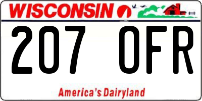 WI license plate 207OFR