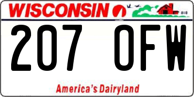 WI license plate 207OFW