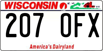 WI license plate 207OFX