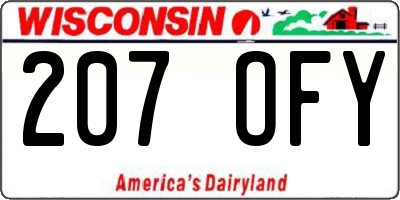 WI license plate 207OFY