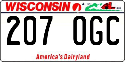 WI license plate 207OGC