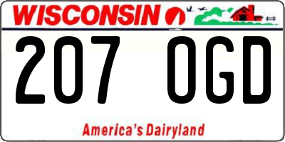 WI license plate 207OGD