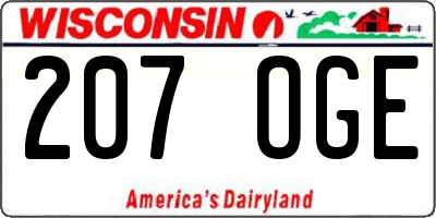 WI license plate 207OGE