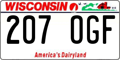 WI license plate 207OGF