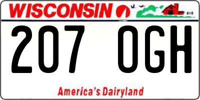 WI license plate 207OGH