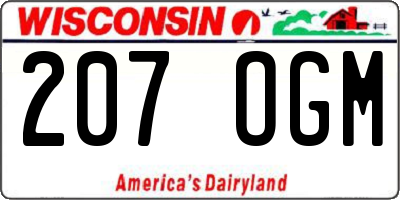 WI license plate 207OGM
