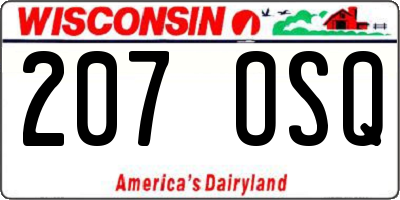 WI license plate 207OSQ