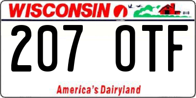 WI license plate 207OTF