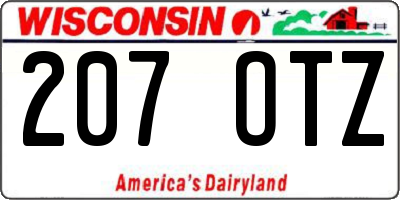 WI license plate 207OTZ