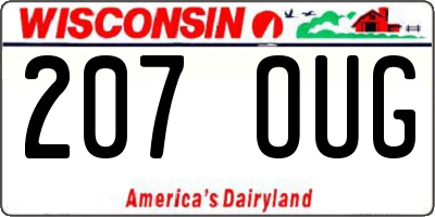 WI license plate 207OUG
