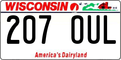 WI license plate 207OUL