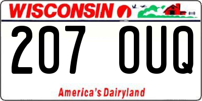 WI license plate 207OUQ