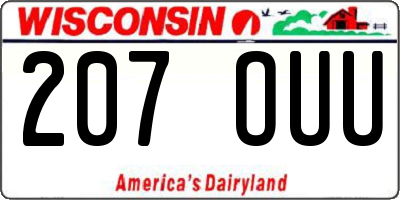 WI license plate 207OUU