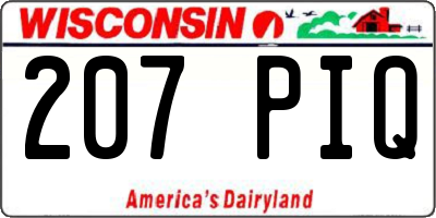 WI license plate 207PIQ