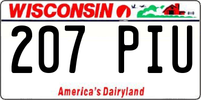 WI license plate 207PIU