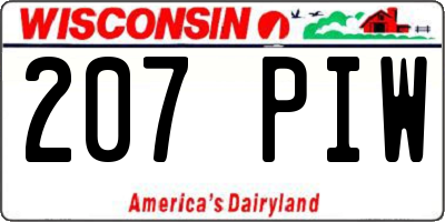WI license plate 207PIW