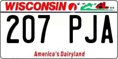 WI license plate 207PJA