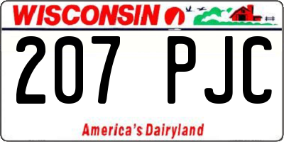 WI license plate 207PJC
