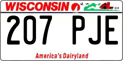 WI license plate 207PJE