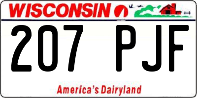 WI license plate 207PJF