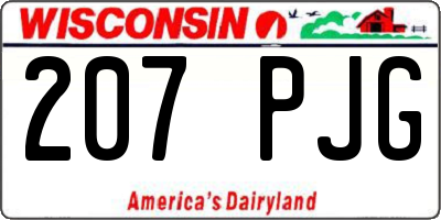 WI license plate 207PJG