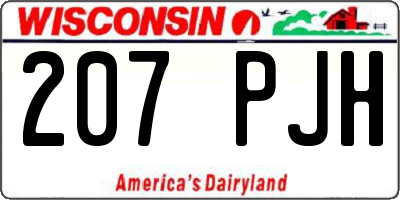 WI license plate 207PJH