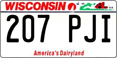WI license plate 207PJI