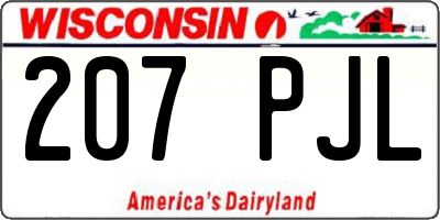 WI license plate 207PJL
