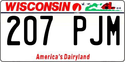 WI license plate 207PJM