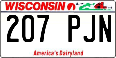 WI license plate 207PJN