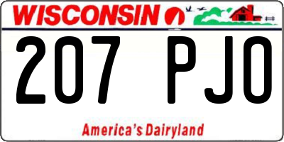 WI license plate 207PJO