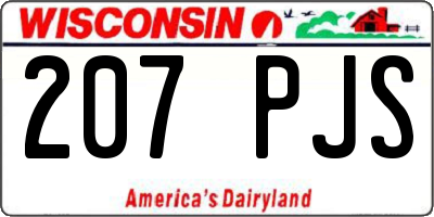 WI license plate 207PJS