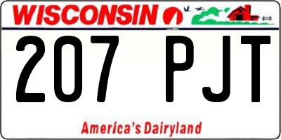 WI license plate 207PJT