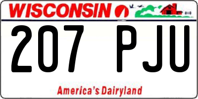 WI license plate 207PJU