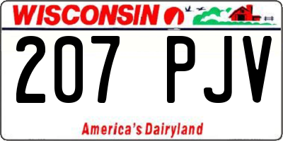 WI license plate 207PJV