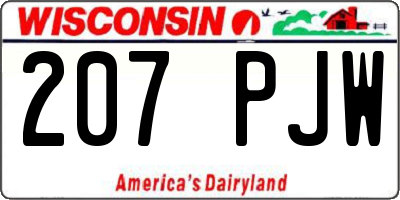 WI license plate 207PJW