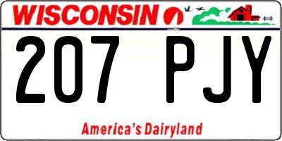 WI license plate 207PJY