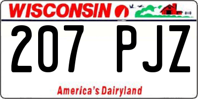 WI license plate 207PJZ