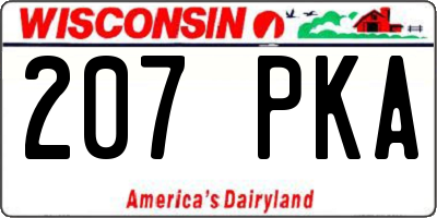 WI license plate 207PKA