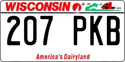 WI license plate 207PKB