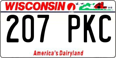 WI license plate 207PKC