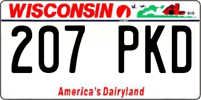 WI license plate 207PKD