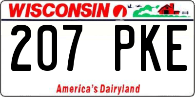 WI license plate 207PKE