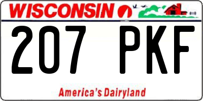 WI license plate 207PKF