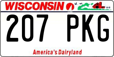 WI license plate 207PKG