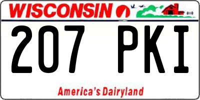 WI license plate 207PKI
