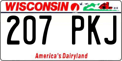 WI license plate 207PKJ
