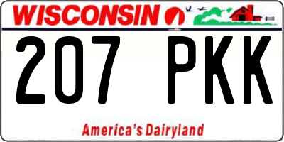 WI license plate 207PKK